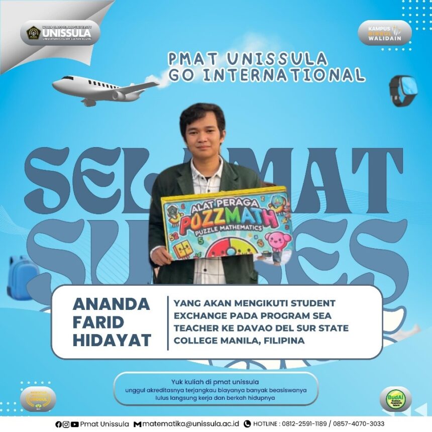 Ananda dari Pendidikan Matematika Unissula Ikuti PPL di Filipina